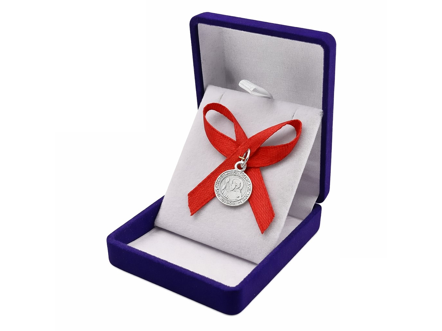 Medalla Plata 925 San Benito Bebe Cinta Roja 1161 1