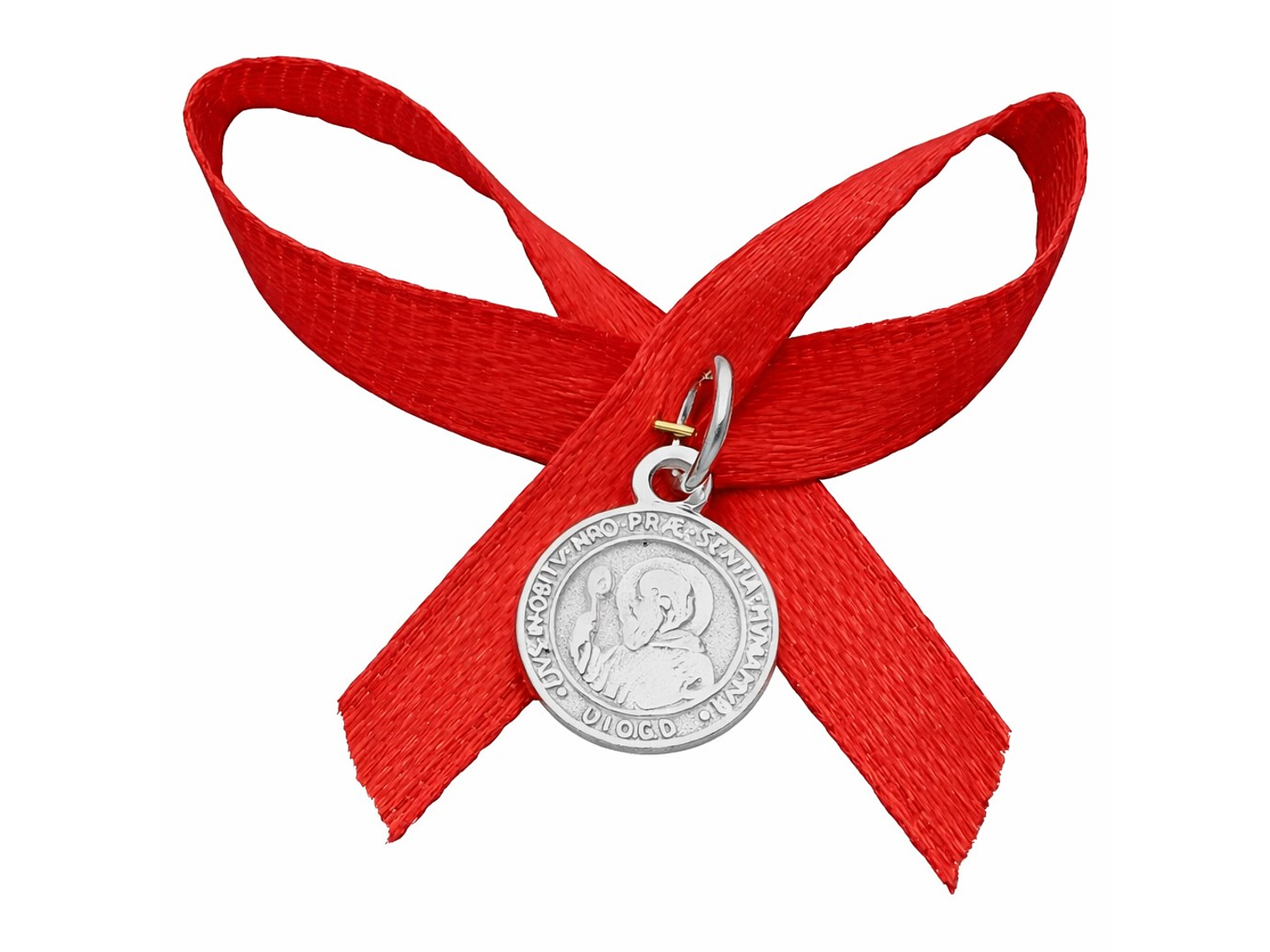 Medalla Plata 925 San Benito Bebe Cinta Roja 1161 3