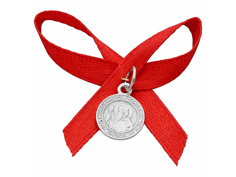 Medalla Plata 925 San Benito Bebe Cinta Roja 1161 3