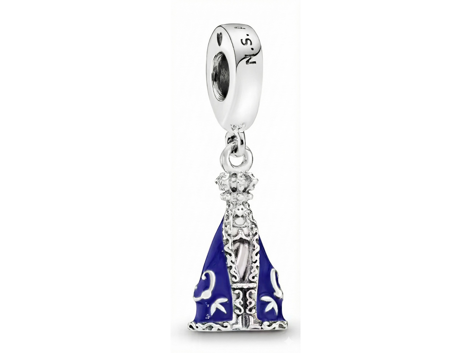 Charm Plata 925 Virgen N.S de Aparecida Manto Azul 1