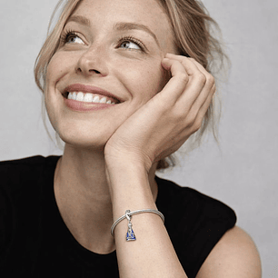 Charm Plata 925 Virgen N.S de Aparecida Manto Azul