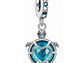 Charm Dije Colgante Plata 925 Tortuga Azul Corazón - Miniatura 1