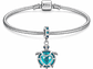Charm Dije Colgante Plata 925 Tortuga Azul Corazón - Miniatura 4