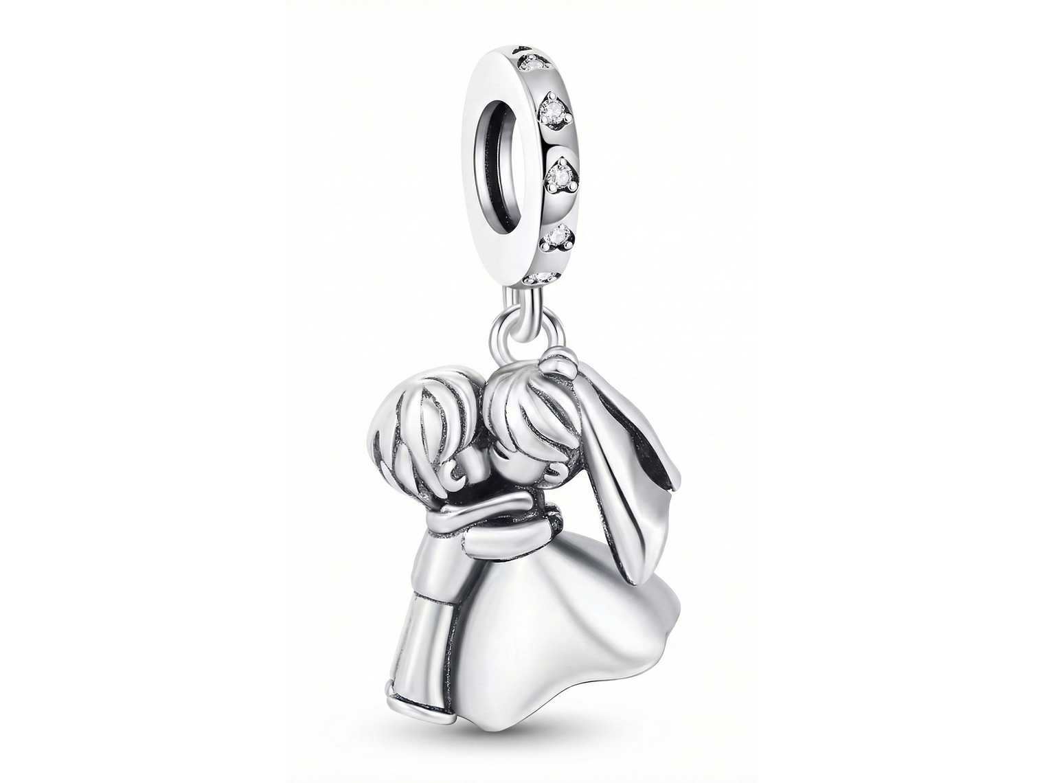 Charm Dije Colgante Plata 925 Pareja Novios Casados 1