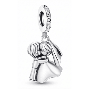Charm Dije Colgante Plata 925 Pareja Novios Casados