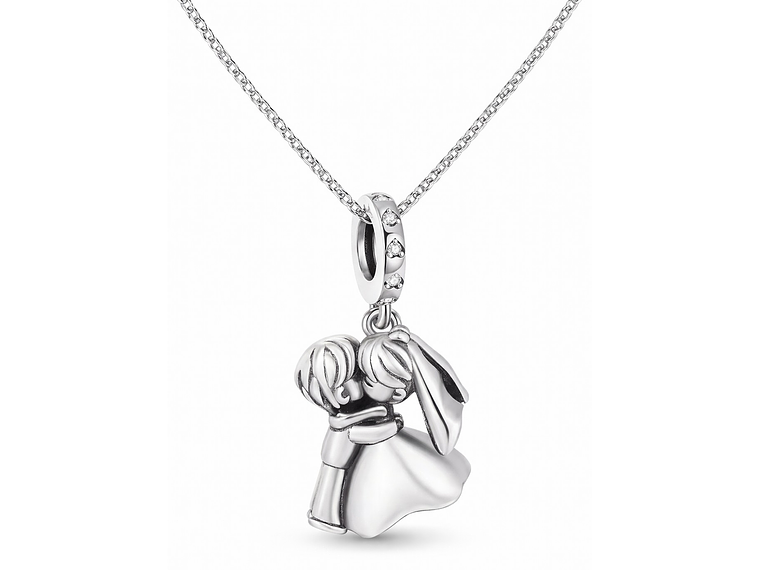 Charm Dije Colgante Plata 925 Pareja Novios Casados 4