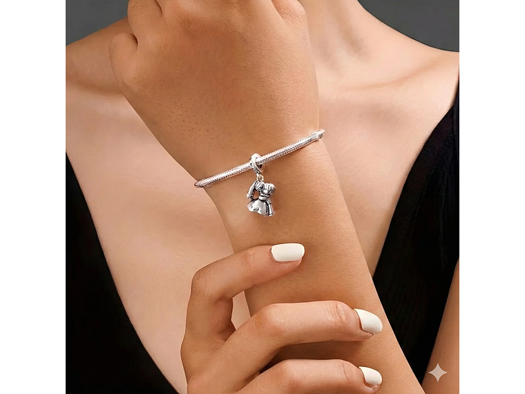 Charm Dije Colgante Plata 925 Pareja Novios Casados 6