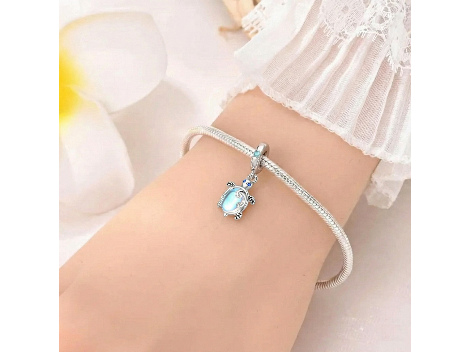 Charm Dije Plata 925 Tortuga Marina Tornasol 5