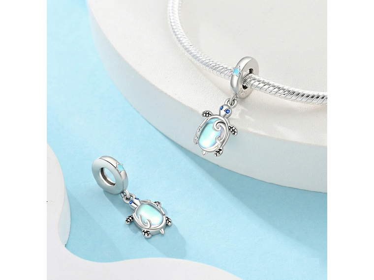 Charm Dije Plata 925 Tortuga Marina Tornasol 6