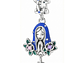Charm Dije Plata 925 Virgen María Flor de Loto - Miniatura 1