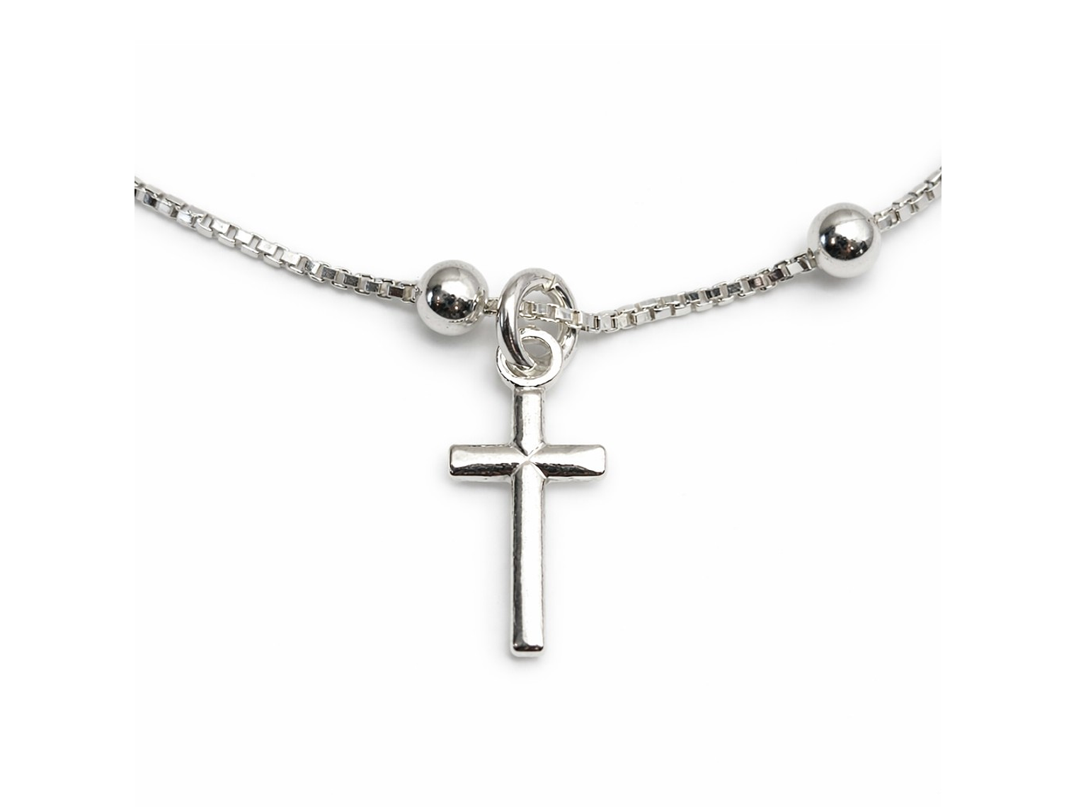 Pulsera Plata 925 San Benito Medallas y Cruz 2