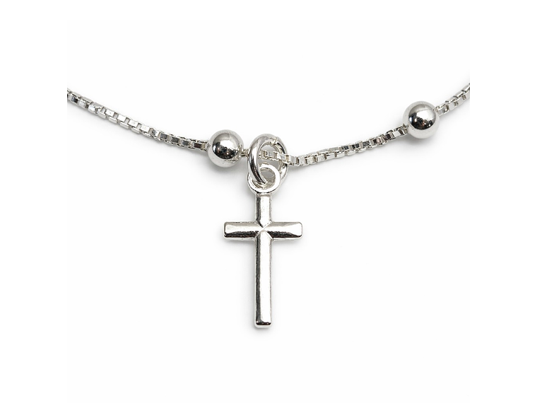 Pulsera Plata 925 San Benito Medallas y Cruz 2