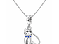 Charm Dije Plata 925 Gato Sentado Collar Azul - Miniatura 2
