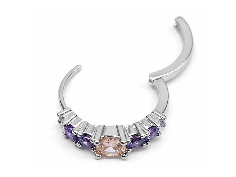 Aros Argollas Circones Morados y Rosados 20mm 4