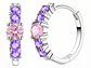 Aros Argollas Circones Morados y Rosados 20mm - Miniatura 1