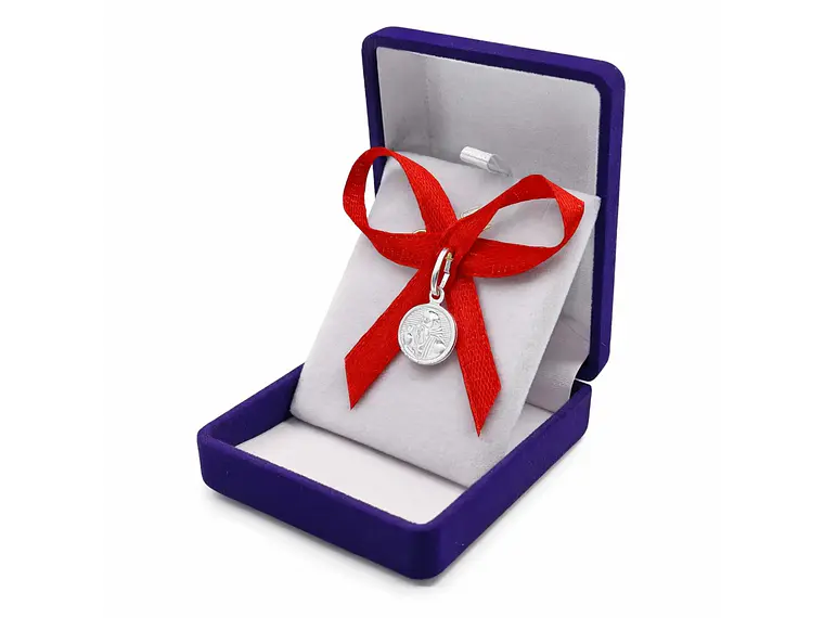 Medalla Plata 925 San Benito Bebe Cinta Roja 1159 1