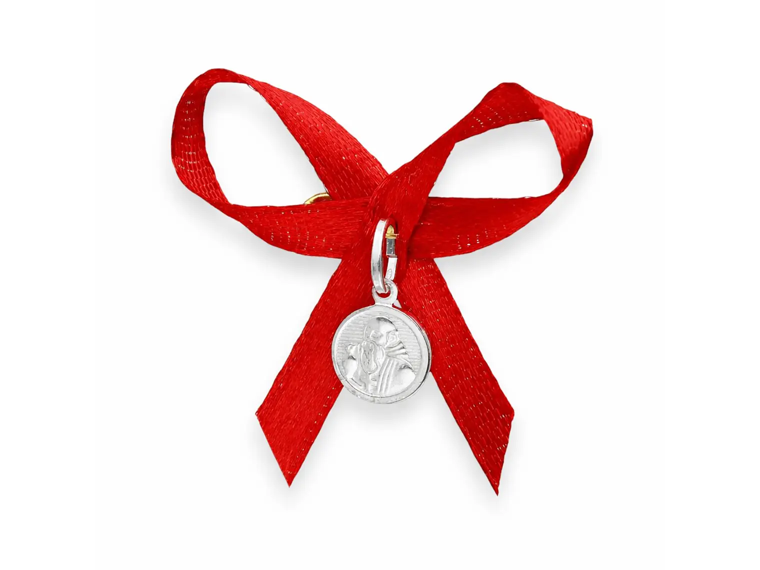 Medalla Plata 925 San Benito Bebe Cinta Roja 1159 2
