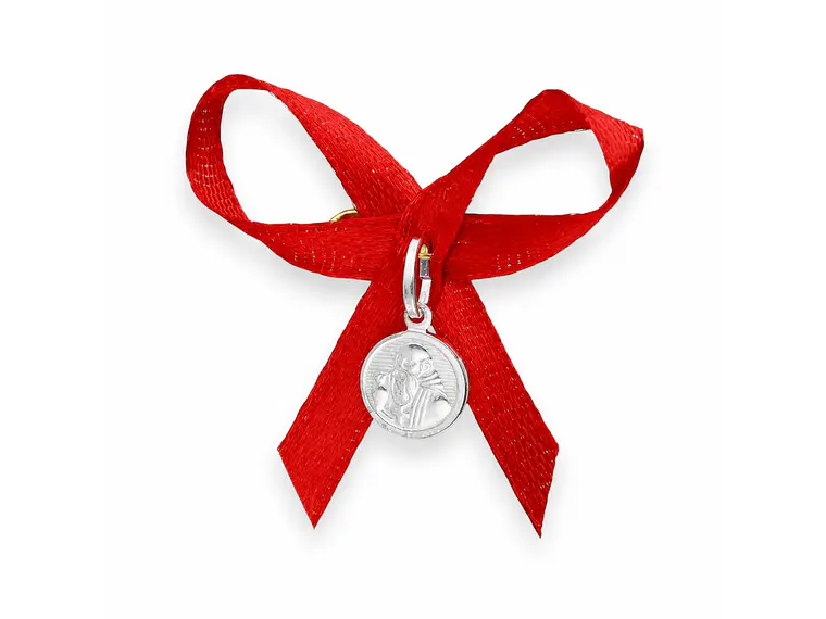 Medalla Plata 925 San Benito Bebe Cinta Roja 1159 2