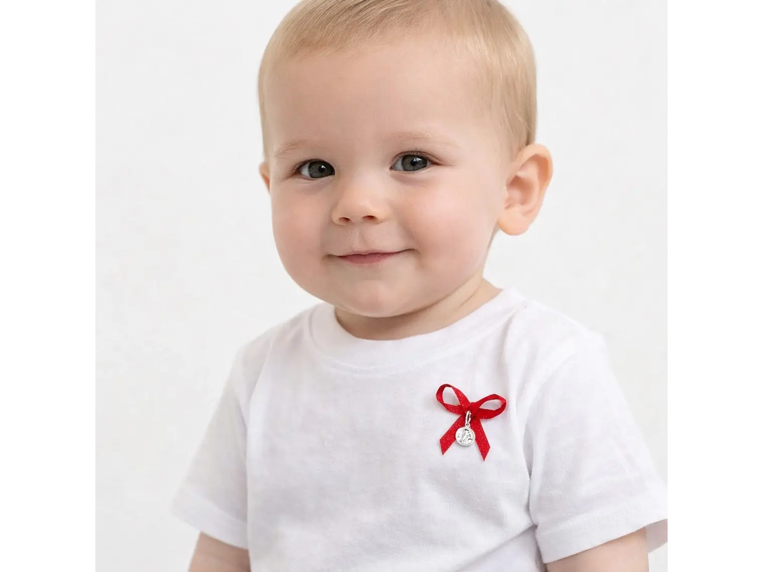 Medalla Plata 925 San Benito Bebe Cinta Roja 1159 3