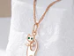 Collar Gatito Elegante Ojos Verdes Dorado Rosa - Miniatura 5