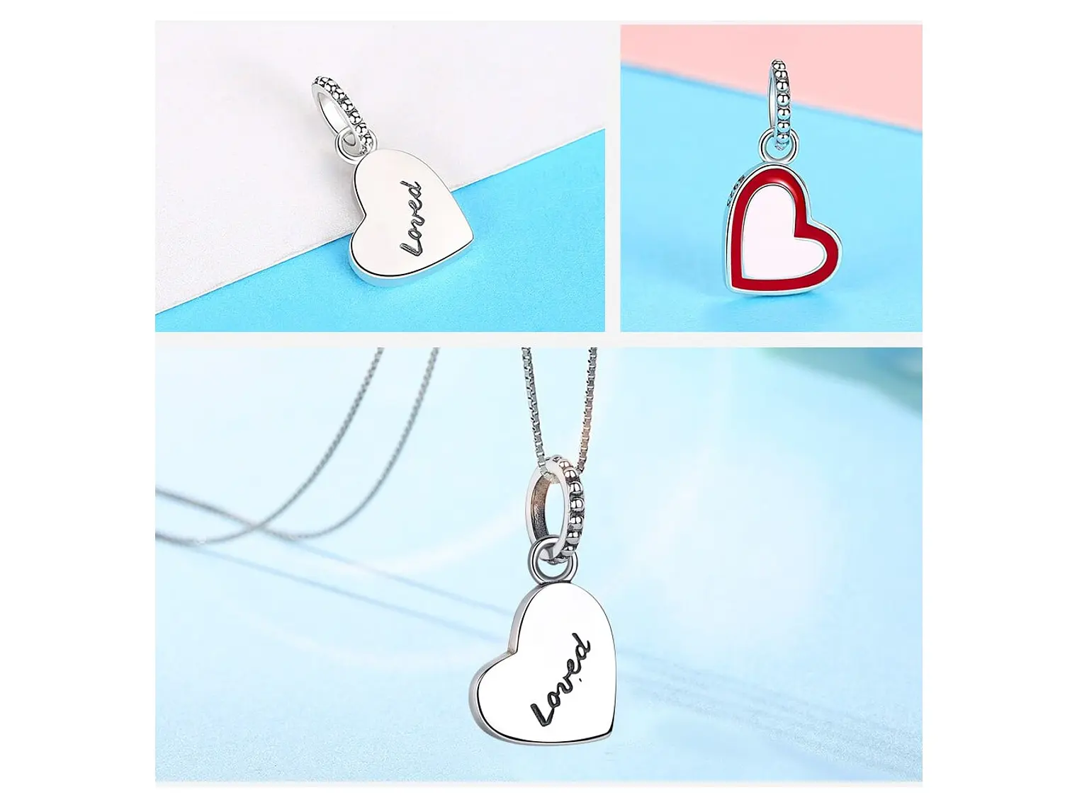 Charm Dije Plata 925 Corazon Loved 3
