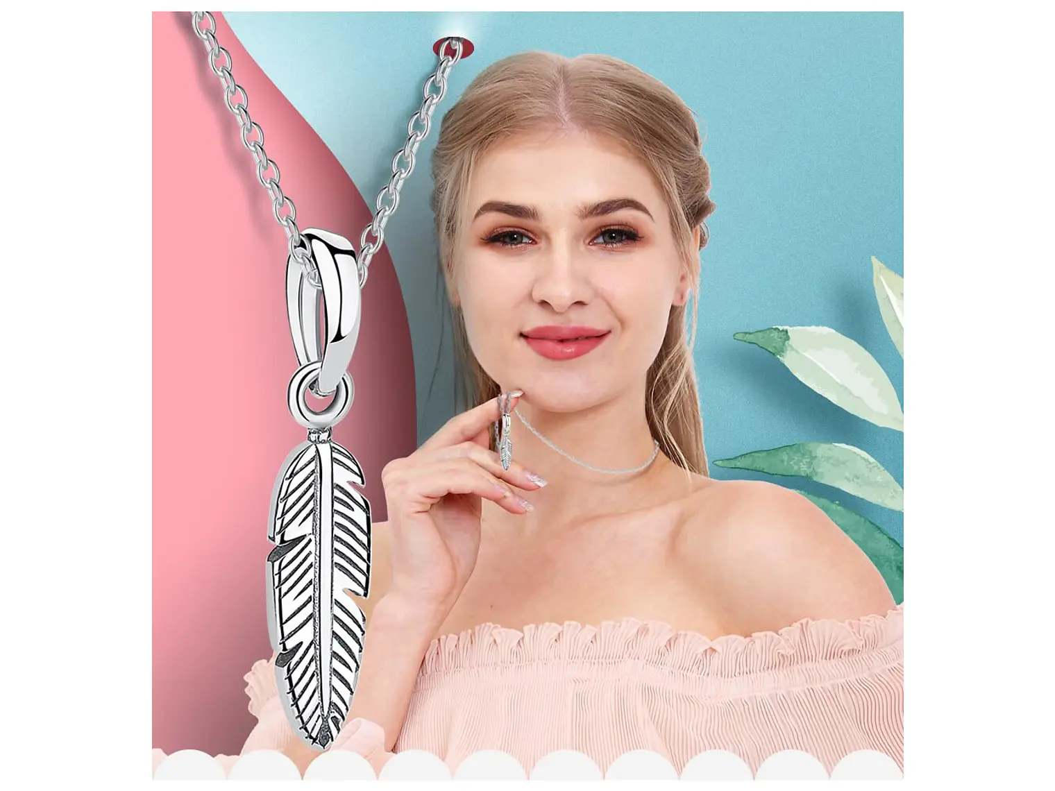 Charm Dije Plata 925 Pluma de Angel 5