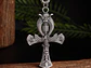 Collar Cruz Egipcia Ankh Ojo de Horus Cadena Acero 60cm - Miniatura 3