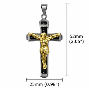 Collar Crucifijo INRI Cadena Gourmet 60 cm Acero