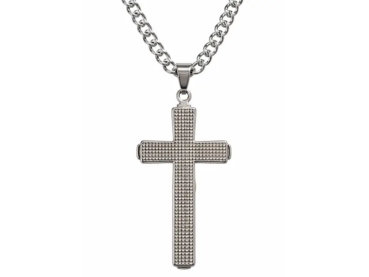 Collar Crucifijo INRI Cadena Gourmet 60 cm Acero 5