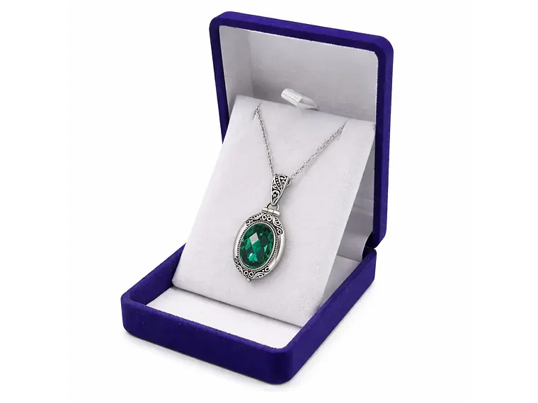 Collar Relicario Caja de Gawu Circón Verde Acero 2