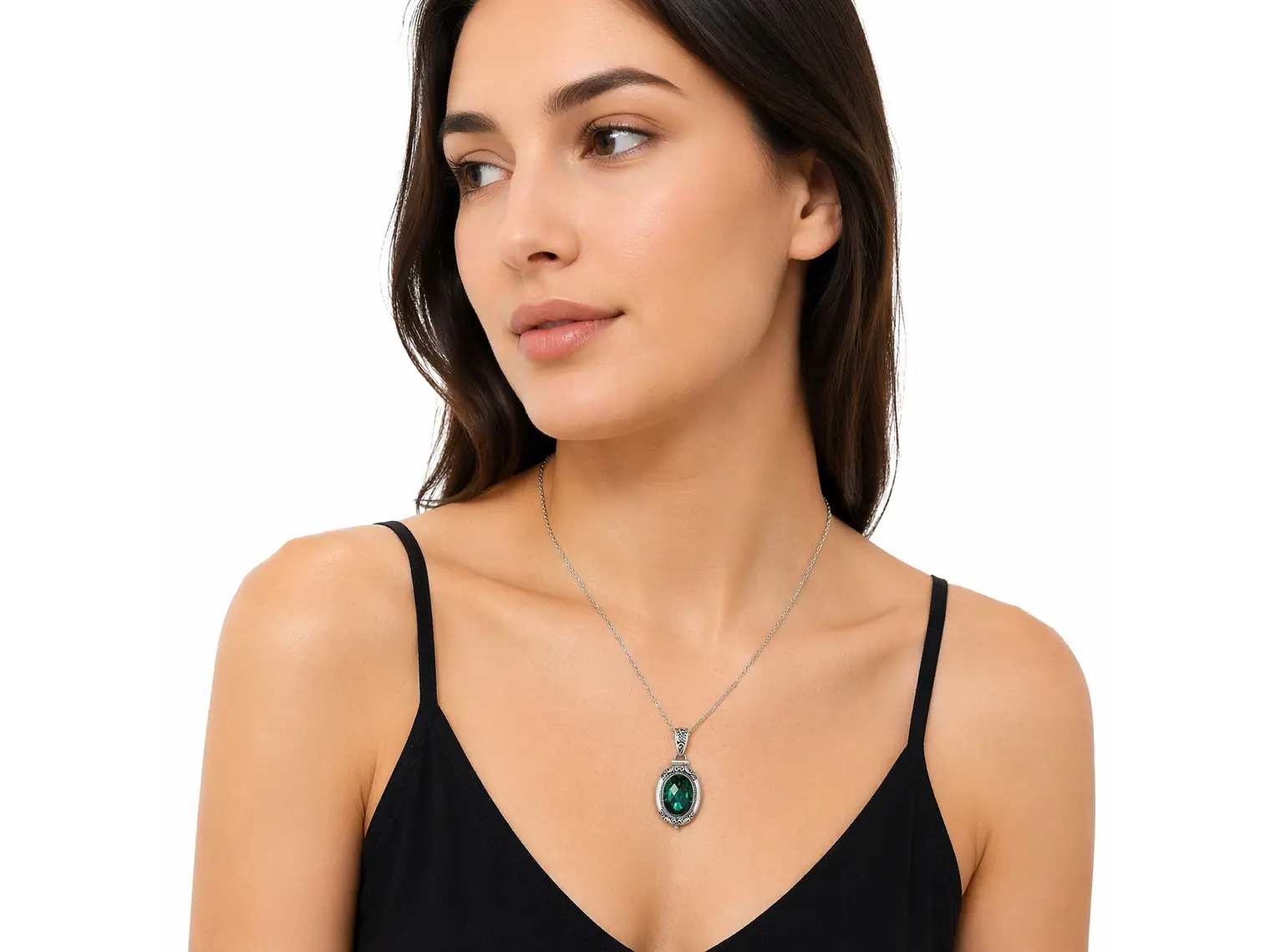 Collar Relicario Caja de Gawu Circón Verde Acero 3