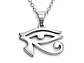 Collar Ojo de Horus Acero Cadena 50cm Plateado - Miniatura 1