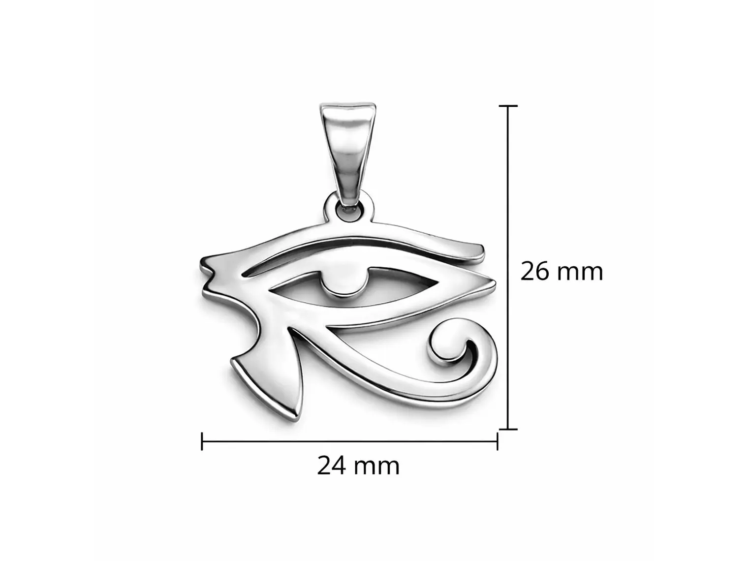 Collar Ojo de Horus Acero Cadena 50cm Plateado 3