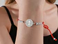Pulsera Medalla San Benito Hilo Rojo y Acero Plateado - Miniatura 2