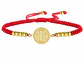 Pulsera Medalla San Benito Hilo Rojo y Acero Dorado - Miniatura 1