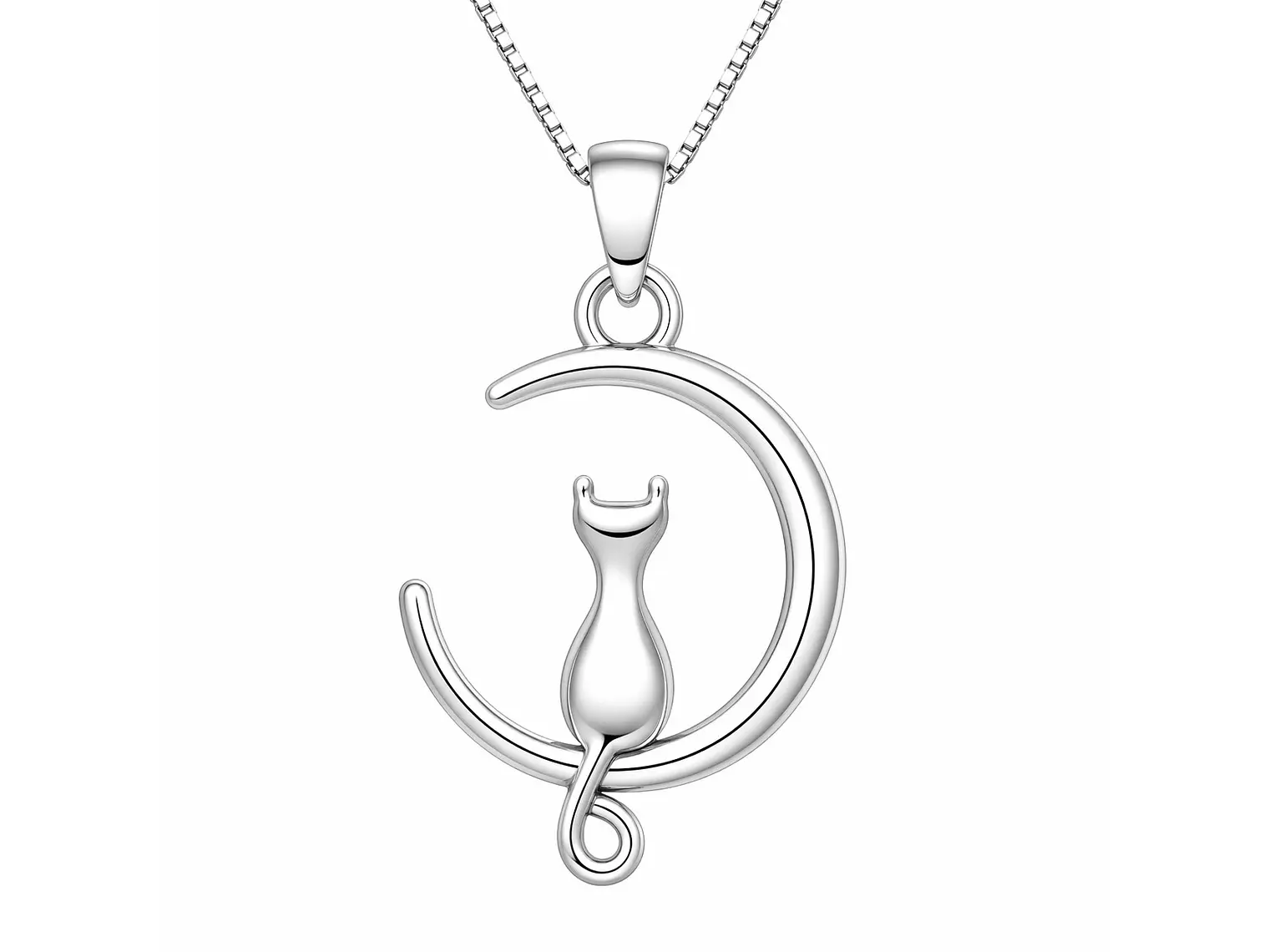 Collar Plata 925 Gato en Luna 1