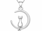 Collar Plata 925 Gato en Luna - Miniatura 1