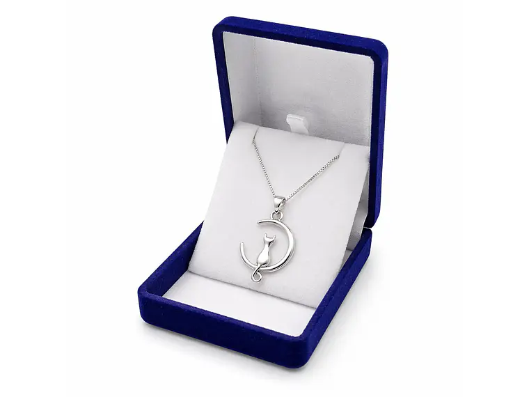 Collar Plata 925 Gato en Luna 2