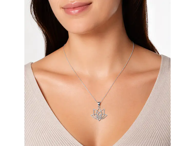 Collar Plata 925 Flor de Loto 3