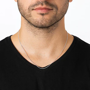 Cadena Plata 925 1mm 50cm Modelo Grumet