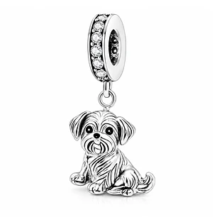 Charm Dije Colgante Plata 925 Perrito Shih Tzu
