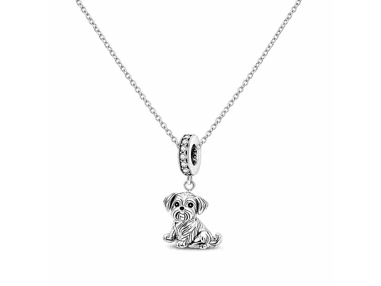 Charm Dije Colgante Plata 925 Perrito Shih Tzu 2