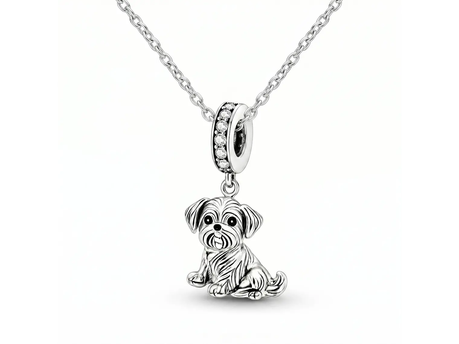 Charm Dije Colgante Plata 925 Perrito Shih Tzu 3
