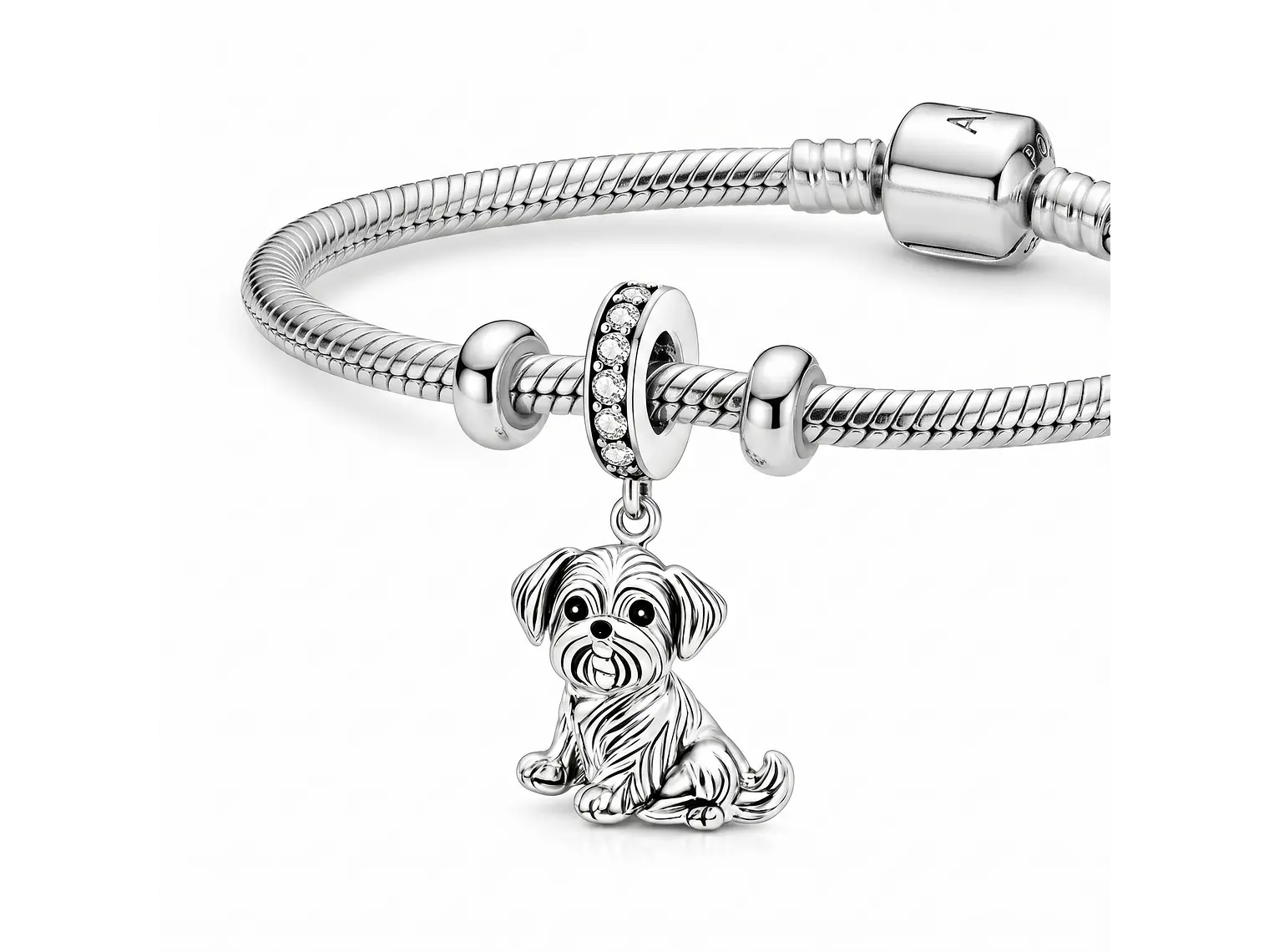 Charm Dije Colgante Plata 925 Perrito Shih Tzu 4