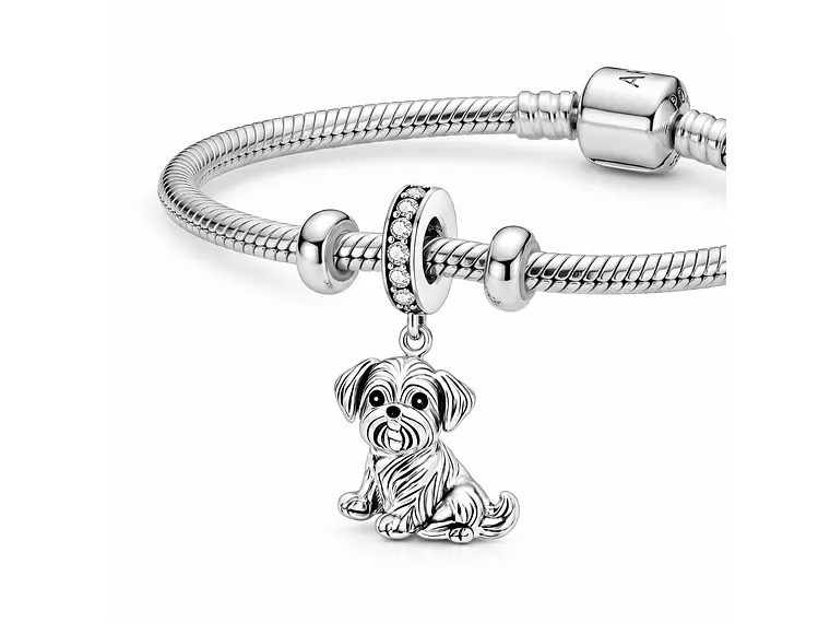 Charm Dije Colgante Plata 925 Perrito Shih Tzu 4
