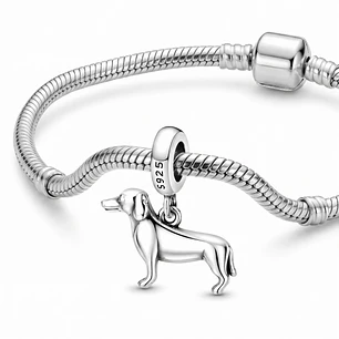 Charm Dije Plata 925 Perro Salchicha Dachshund