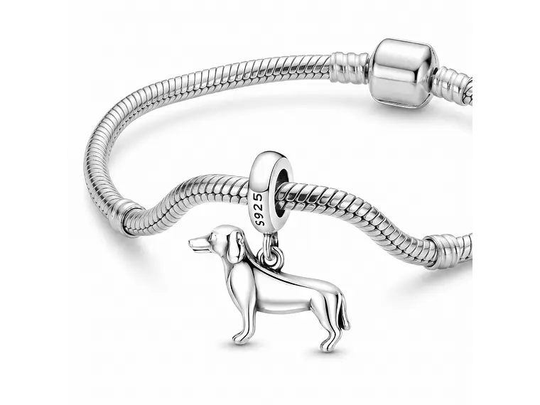 Charm Dije Plata 925 Perro Salchicha Dachshund 2