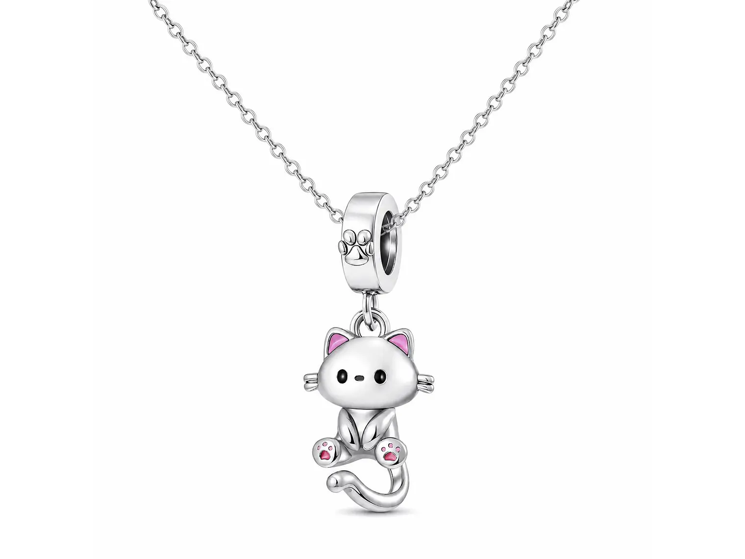 Charm Dije Plata 925 Lindo Gatito 3