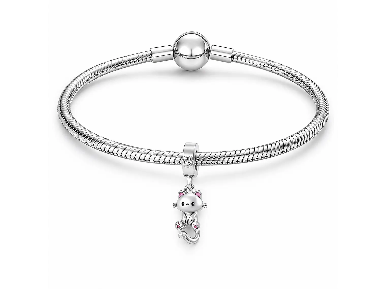 Charm Dije Plata 925 Lindo Gatito 2