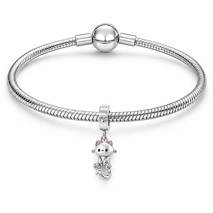 Charm Dije Plata 925 Lindo Gatito